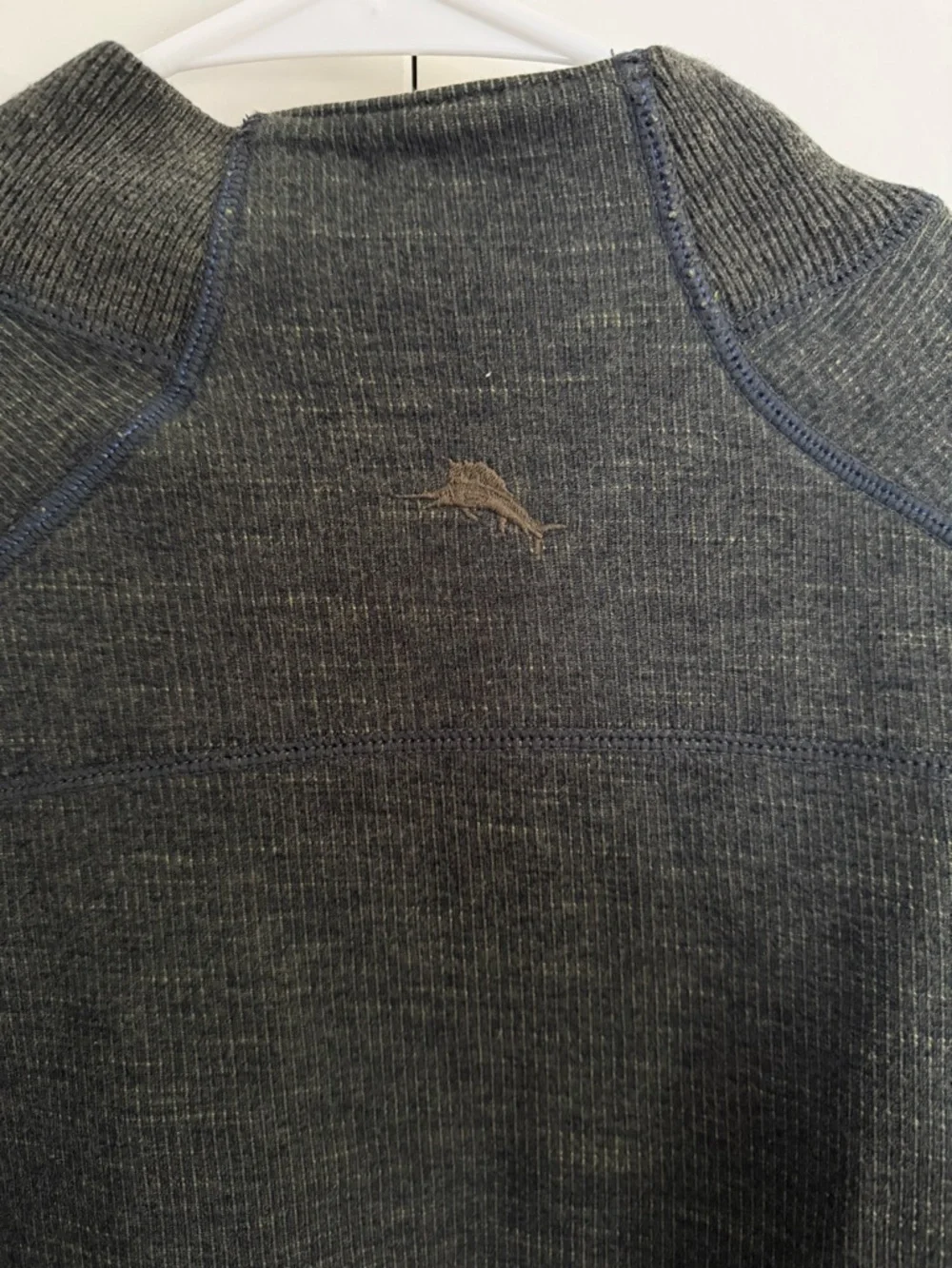 Tommy Bahama Olive Reversible Quarter Zip - Picture 8 of 8